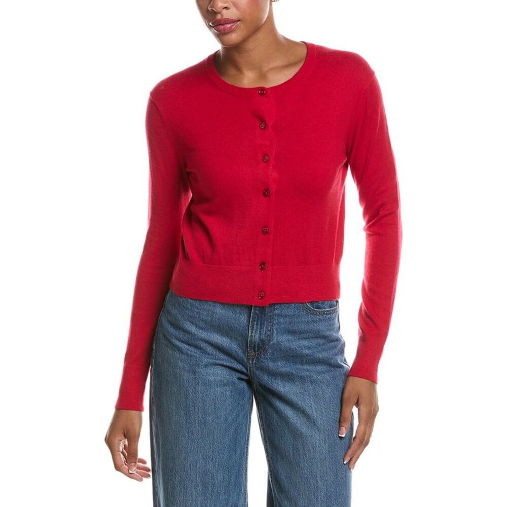 Velvet By Graham & Spencer Womens Violette Lux Cashmere-Blend Cardigan, Red